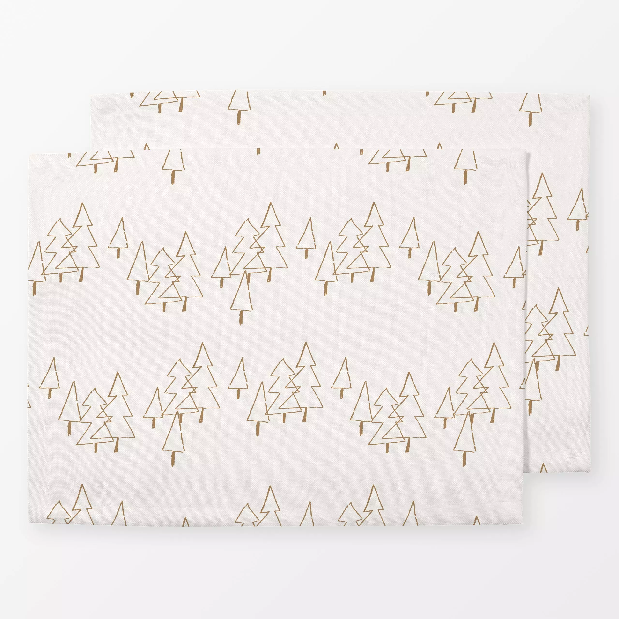 Tischset Tannenbäume - Natur & Landschaft, Weihnachten, Pflanzen & Botanik - von „Christiane Zielinski"; Zeichnung, Tannenba...
