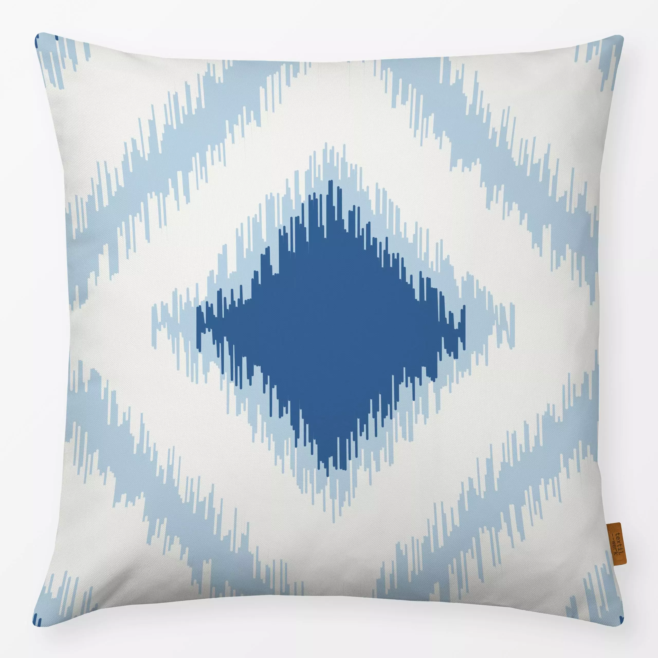 Kissen Ikat Raute groß - Symbole & Muster - von „Katrin Graff“; Abstrakt, Strand, Raute, maritim, coastal, Beach, ikat, naut...