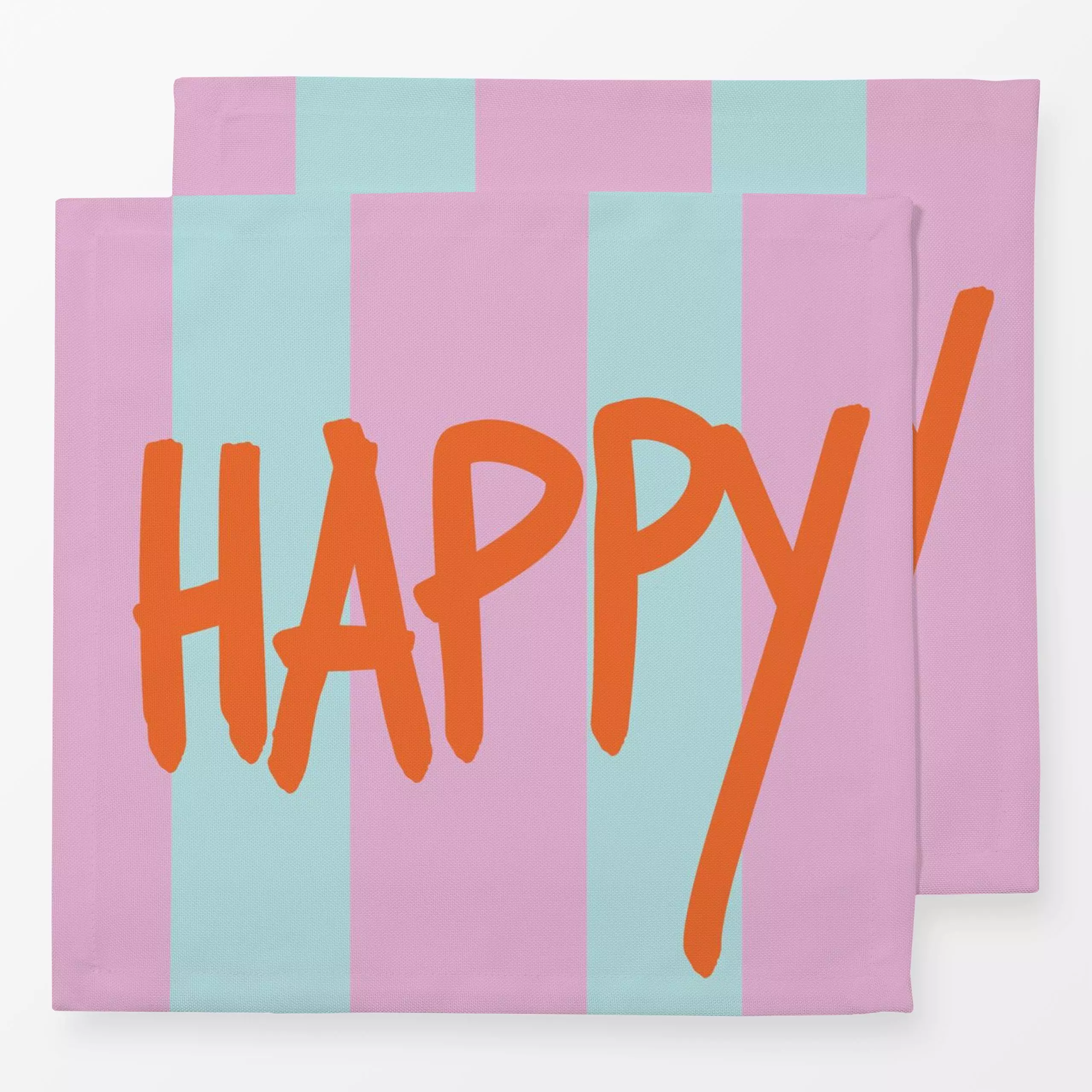 Servietten Happy Summer - Sommer, Sprüche & Schriftzüge - von „Ute Arnold"; Struktur, Streifen, Sommer, Summerfeeling, Happy