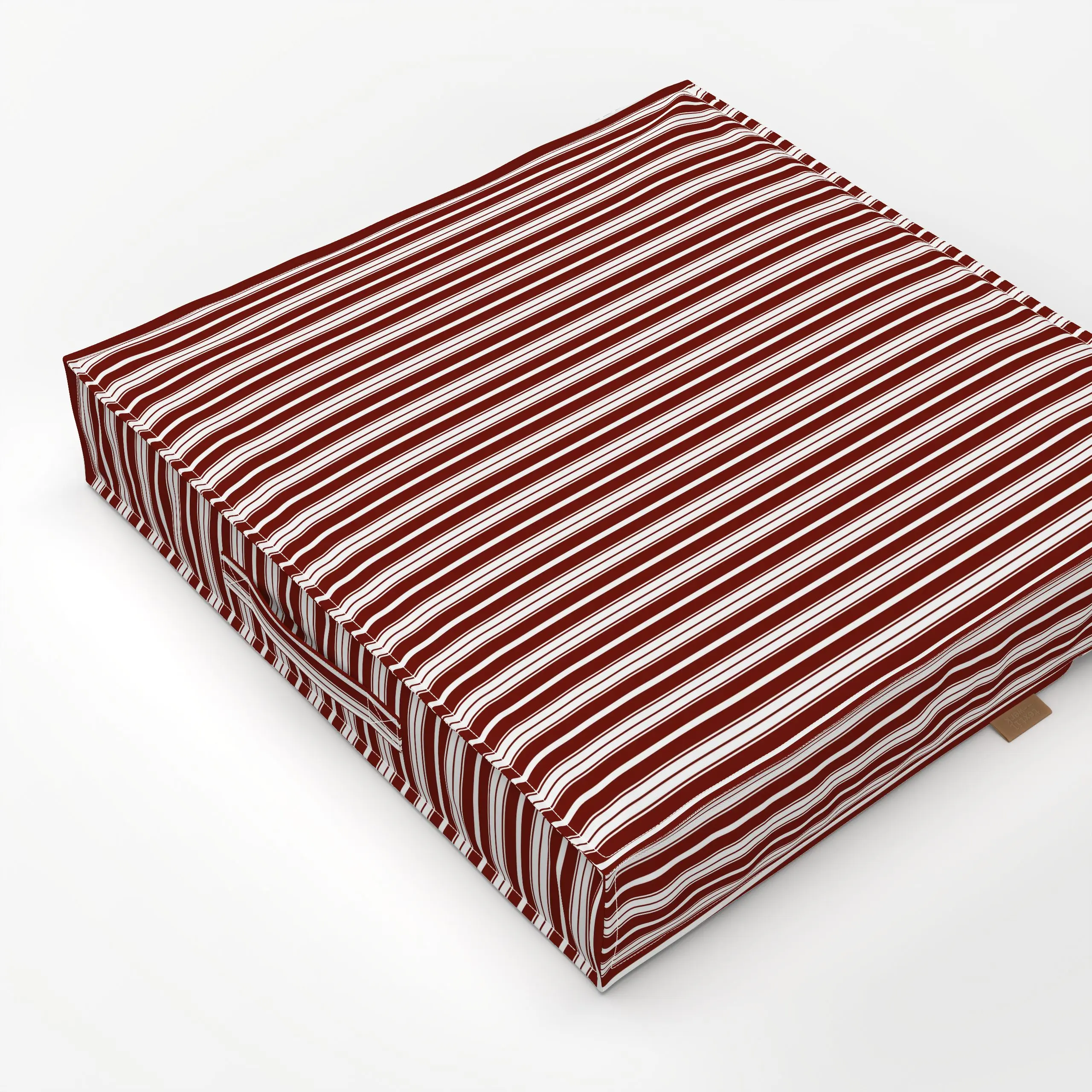 Bodenkissen Bistro Stripes fine red - Symbole & Muster - von „Kruth Design"; Streifen, landhaus, gestreift, Landhausstil, kr...