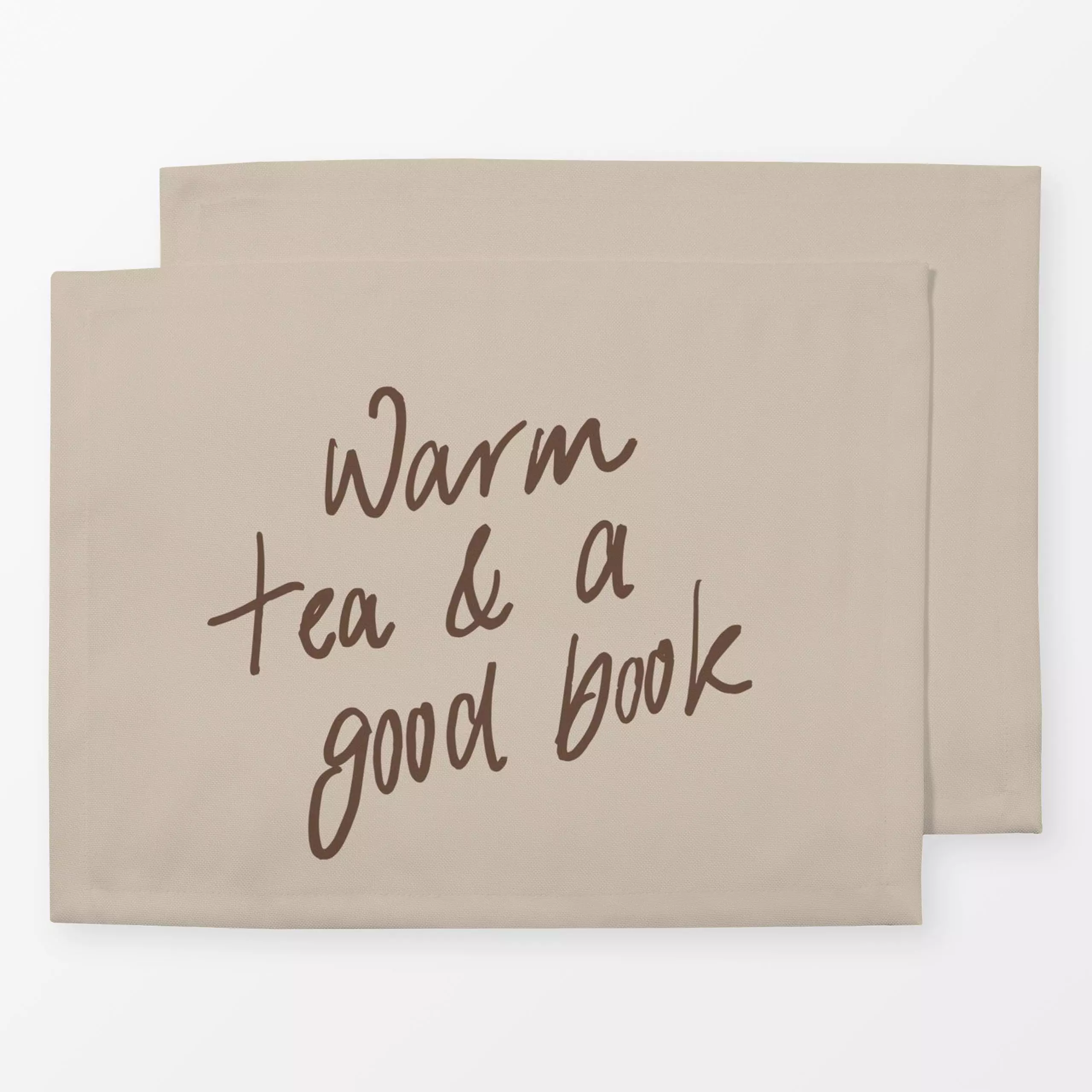 Tischset Warm Tea - Herbst, Sprüche & Schriftzüge - von „Kruth Design"; Cozy, typografie, Herbst, spruch, Spruchkissen, Herb...