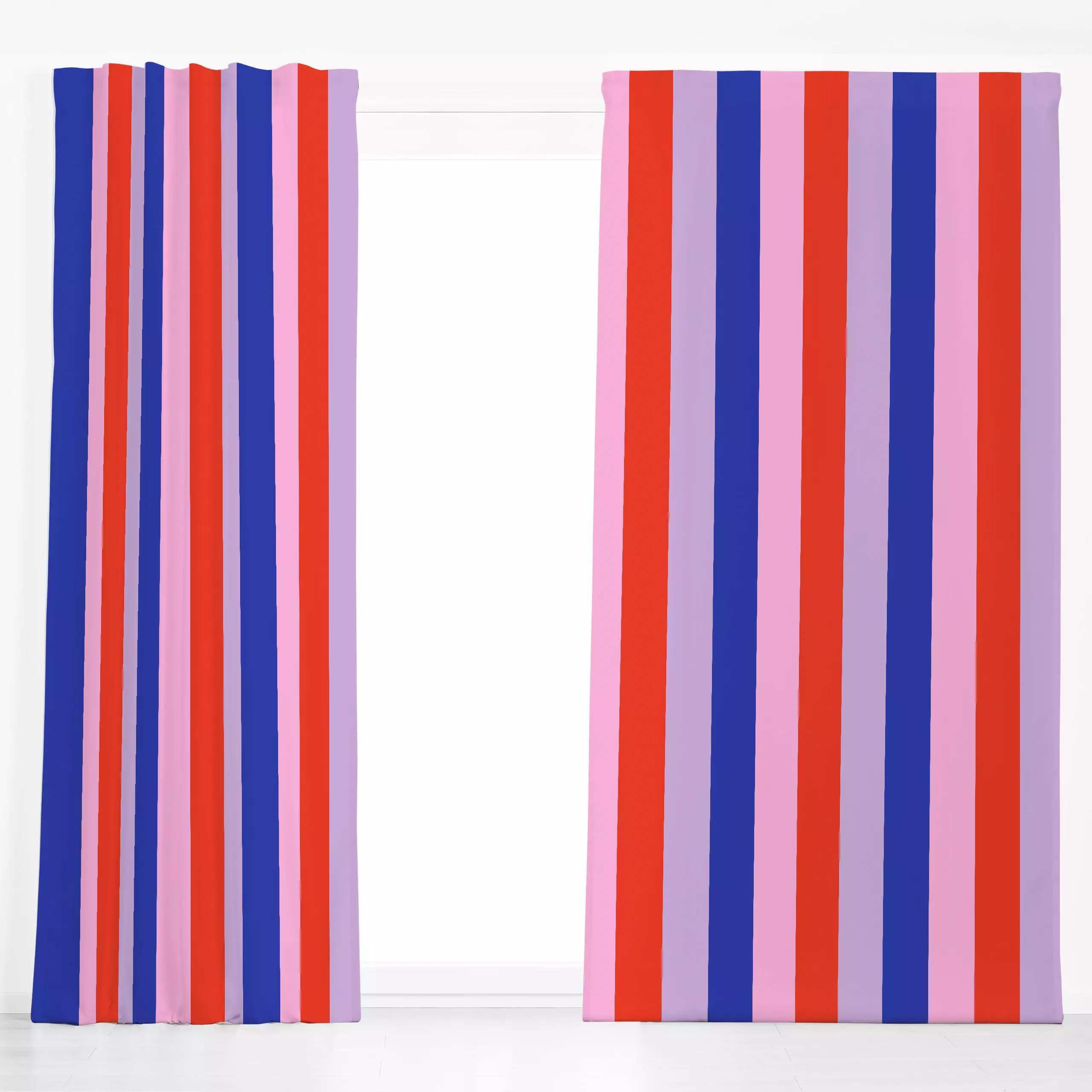 Dekovorhang Blockstreifen vertikal N°01 - Symbole & Muster - von „Lisa Jasmin Bauer"; Streifen, Sommer, bunt, farbenfroh, ge...