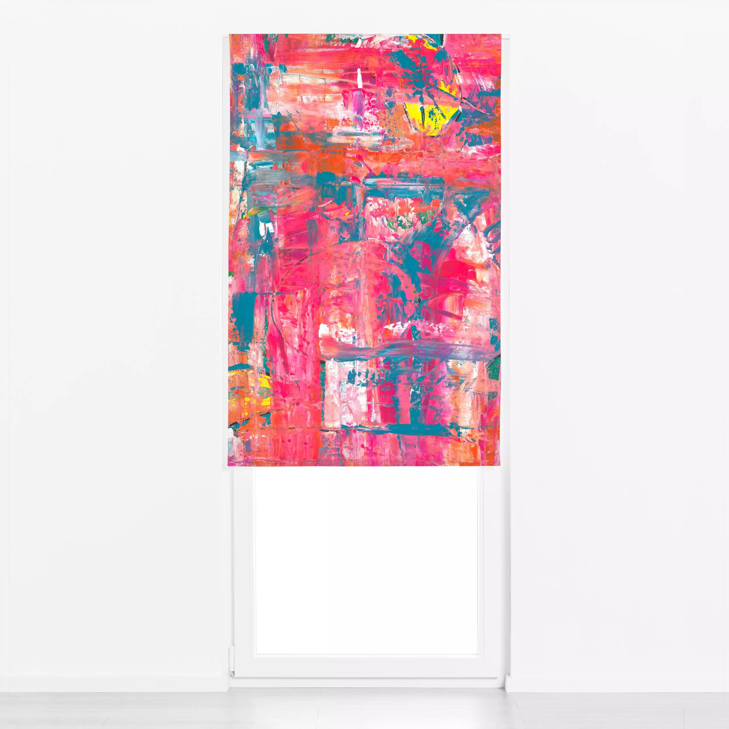 Raffrollo Pink Flash - Symbole & Muster - von „duundich"; Textur, Acryl, Pinsel, Struktur, abstrakt, bunt