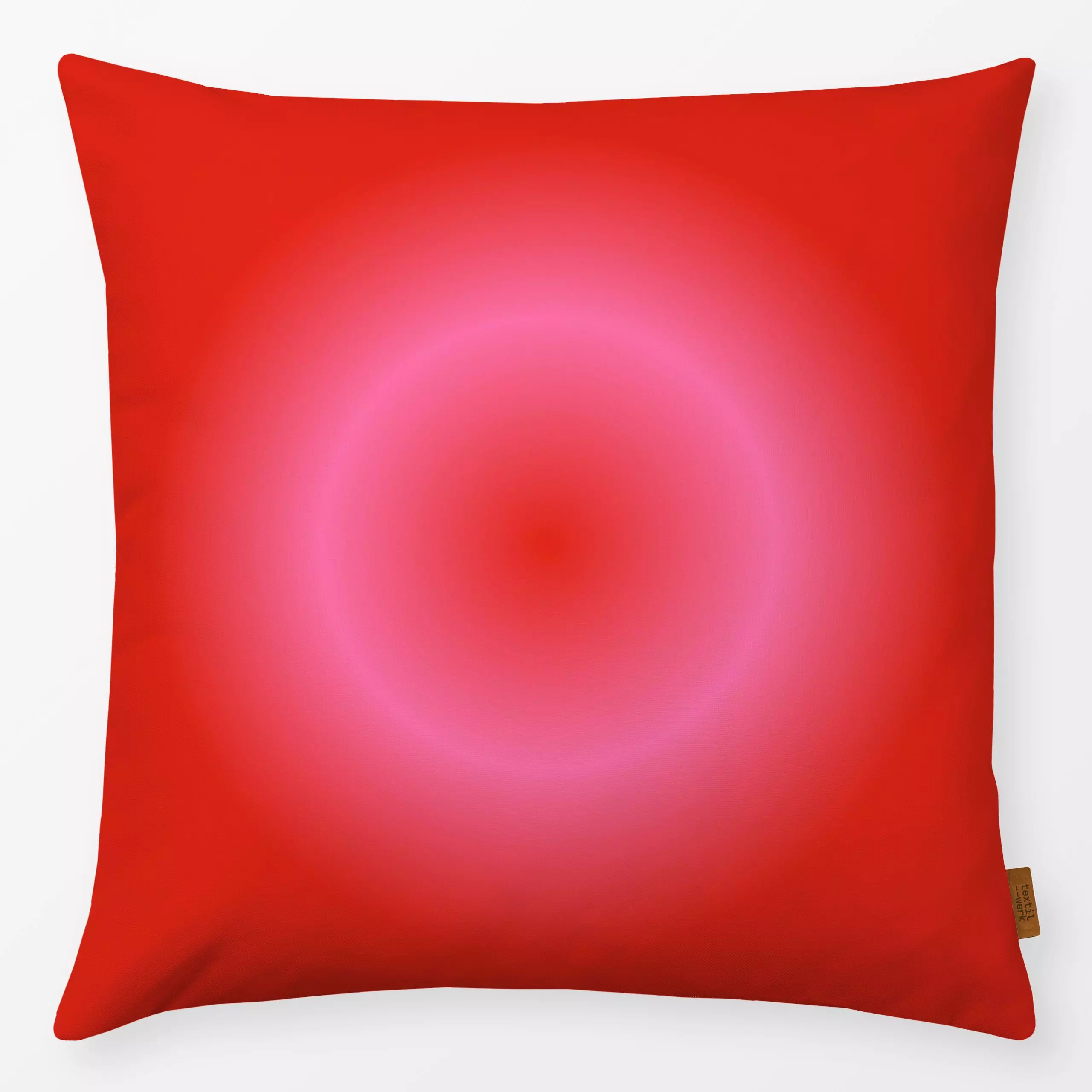 Kissen Gradient Pink Red Circle - Sommer, Symbole & Muster, Astronomie & Weltraum - von „textilwerk"; Illustration, Sommer, ...