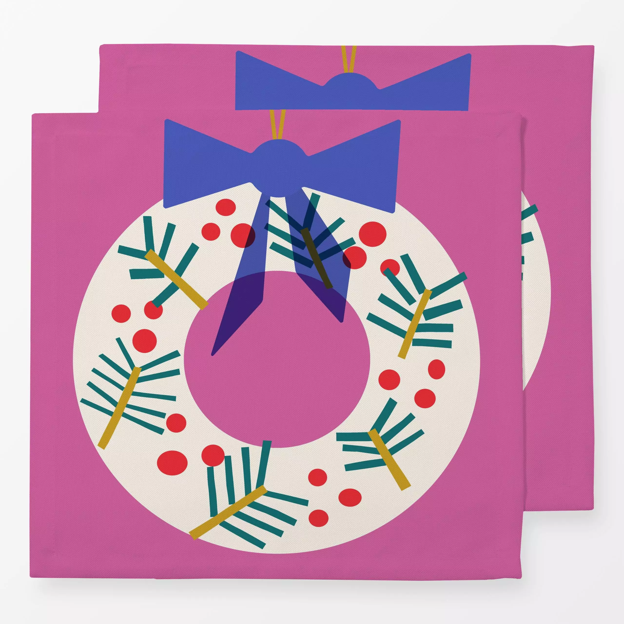 Servietten Winter Kranz - Weihnachten, Winter - von „Julia Schumacher“; Merry Christmas, Weihnachten, donut, kranz, weihnach...