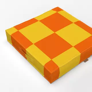 Bodenkissen Checks Orange Yellow