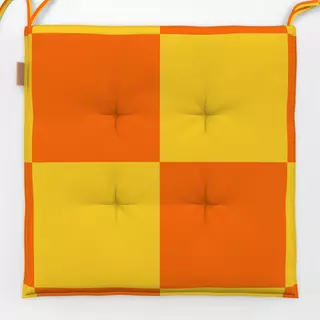 Sitzkissen Checks Orange Yellow