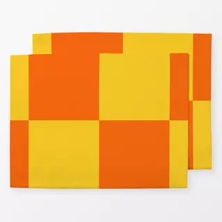 Tischset Checks Orange Yellow