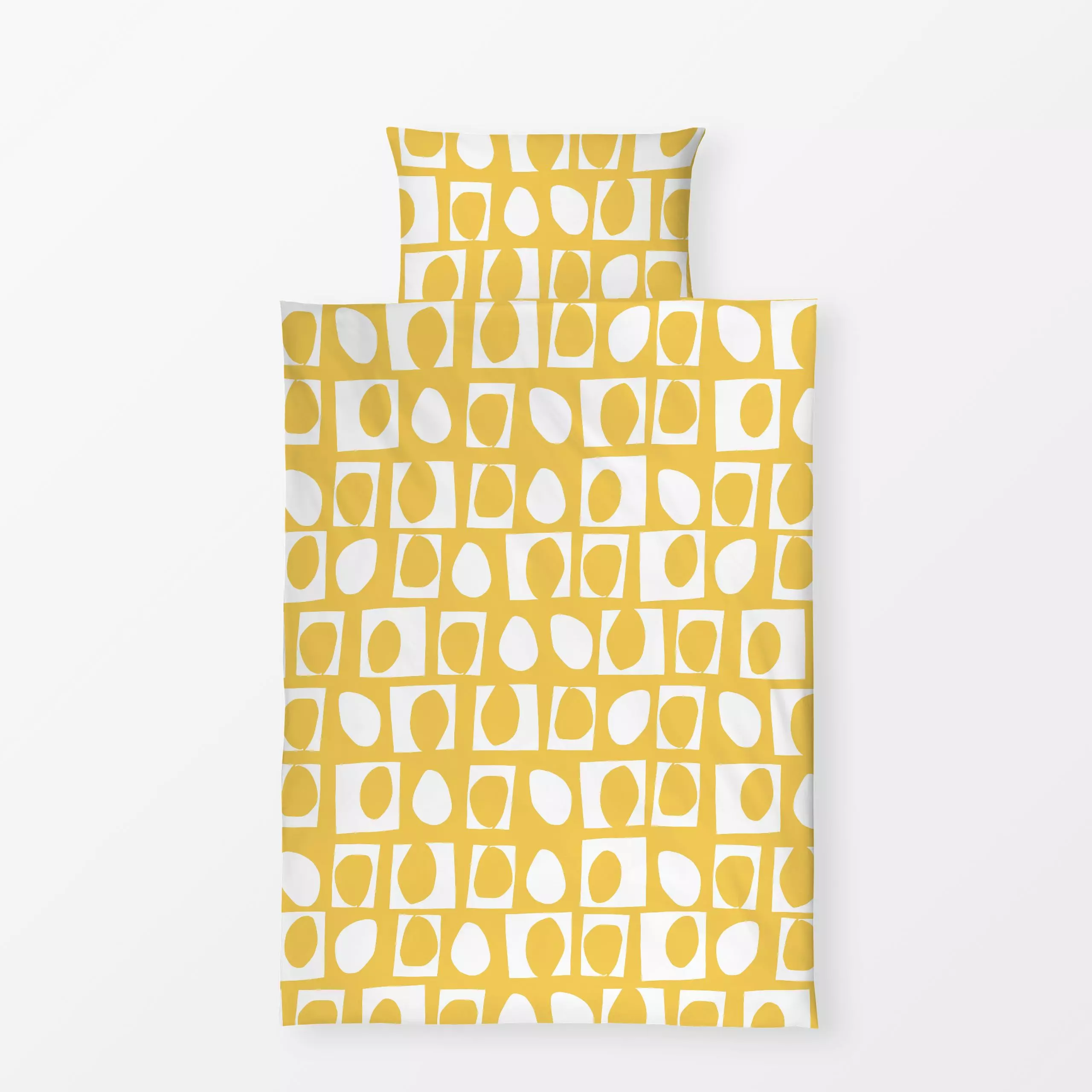 Bettwäsche Ostereier gelb - Frühling, Symbole & Muster - von „Lisa Jasmin Bauer"; Ostern, gelb, Fruehling, Farbig, farbenfro...