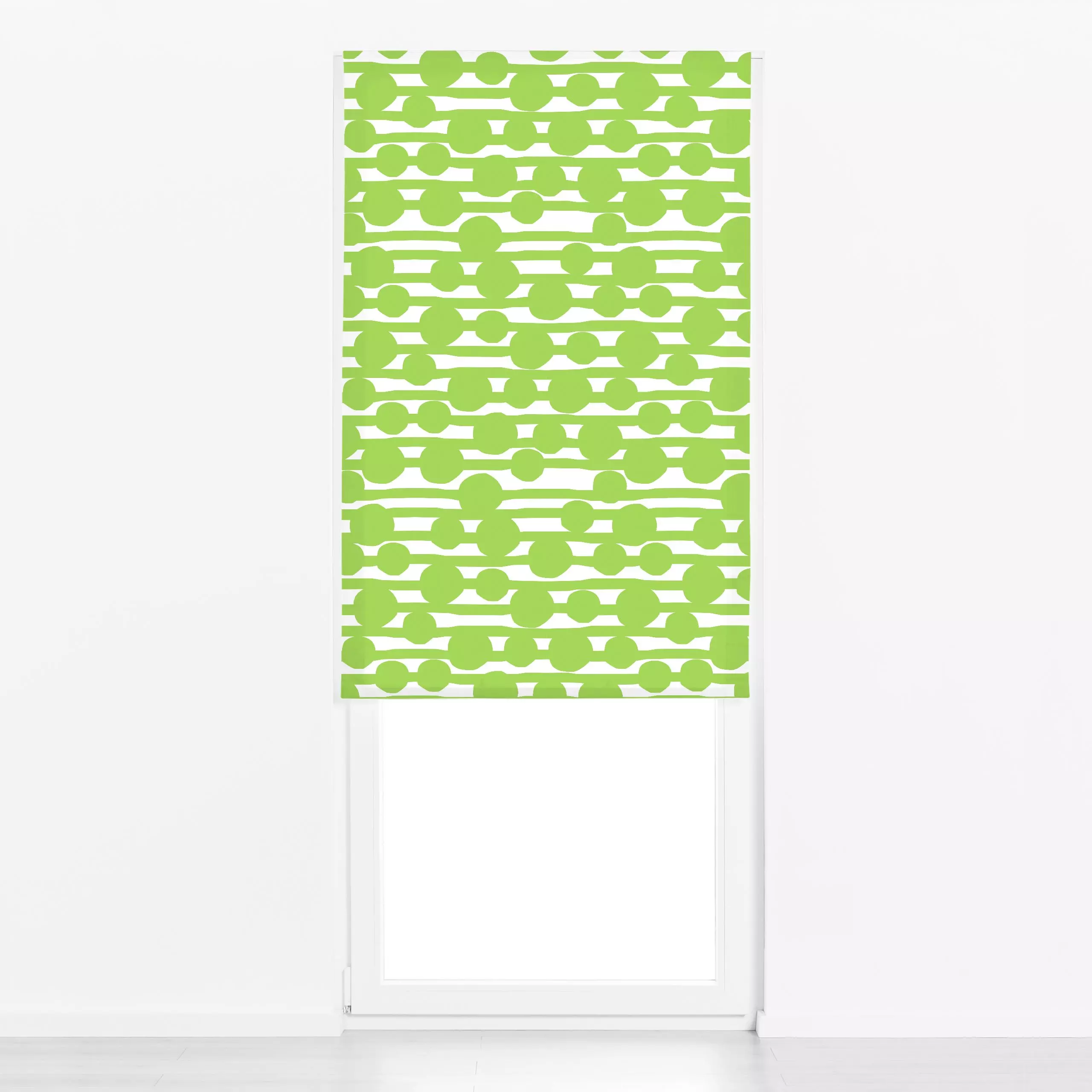 Raffrollo Green Glow - Symbole & Muster - von „Lisa Jasmin Bauer"; abstrakt, Scandianvian, Herbst, pattern, herbstlich, grun...