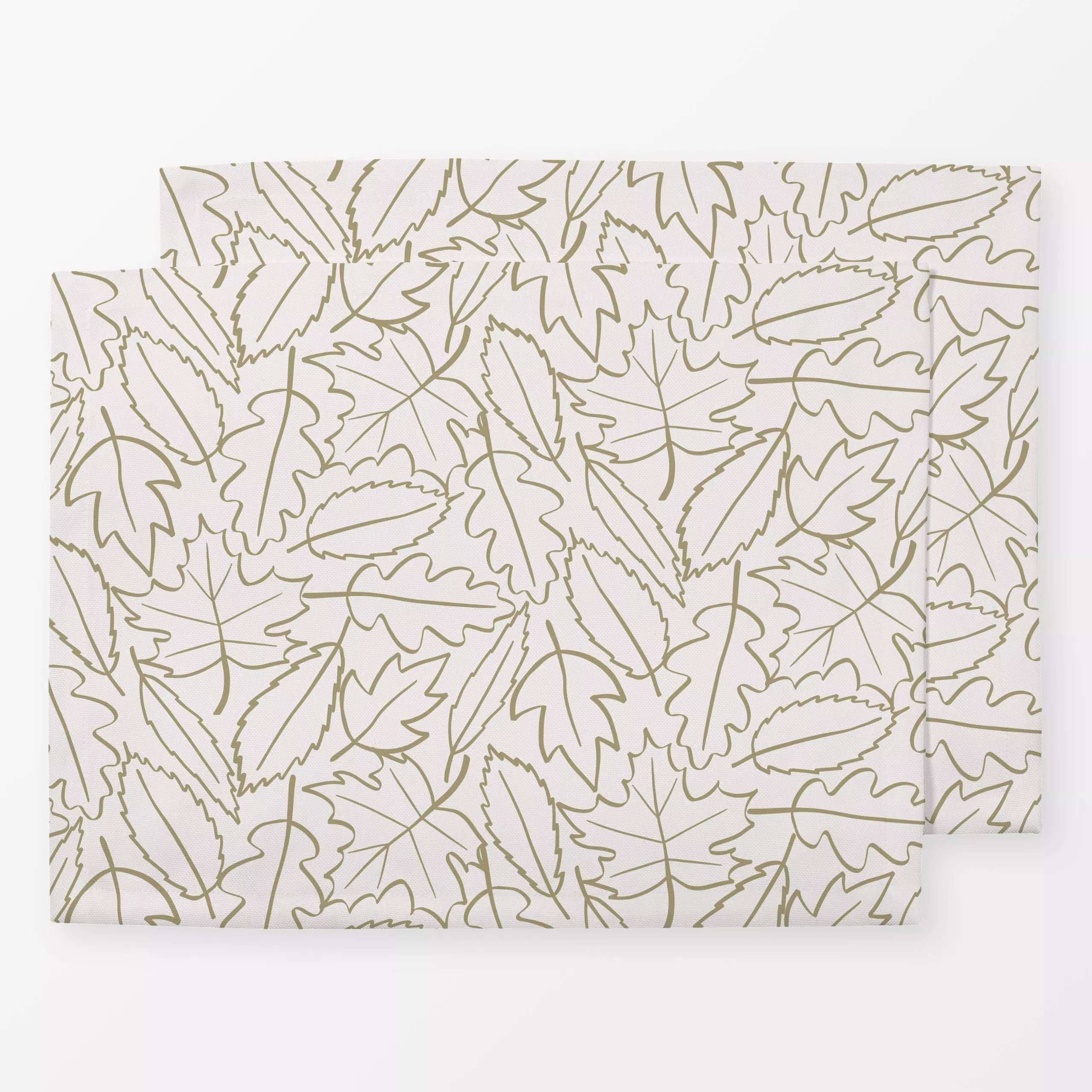 Tischset Blätter Herbst Laub beige grün - Herbst, Pflanzen & Botanik - von „Kathrin Woo"; Blätter, Laub, modern, Herbst, Her...