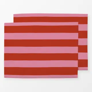 Tischset Streifen pink rot