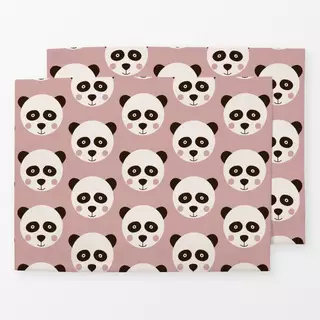 Tischset Panda rosa Muster Wendekissen