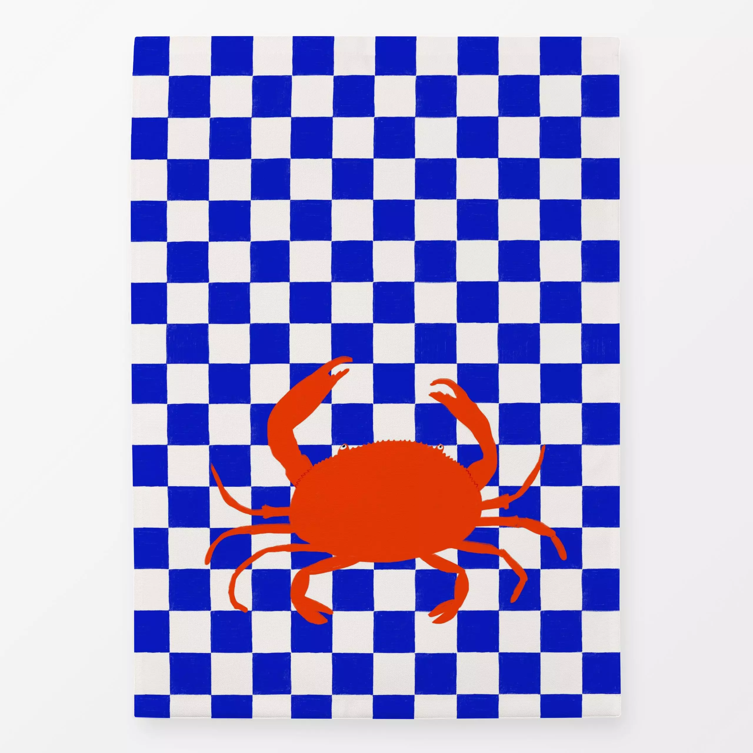 Geschirrtücher Krabbe Karo Blau - Tiere, Küche, Essen & Trinken - von „Sophie Augustin Illustration"; Sommerblumen, Meeresti...