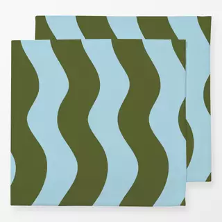Servietten Wellen Green Blue