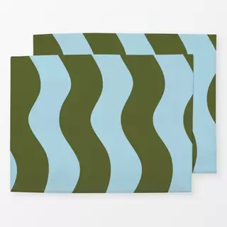 Tischset Wellen Green Blue
