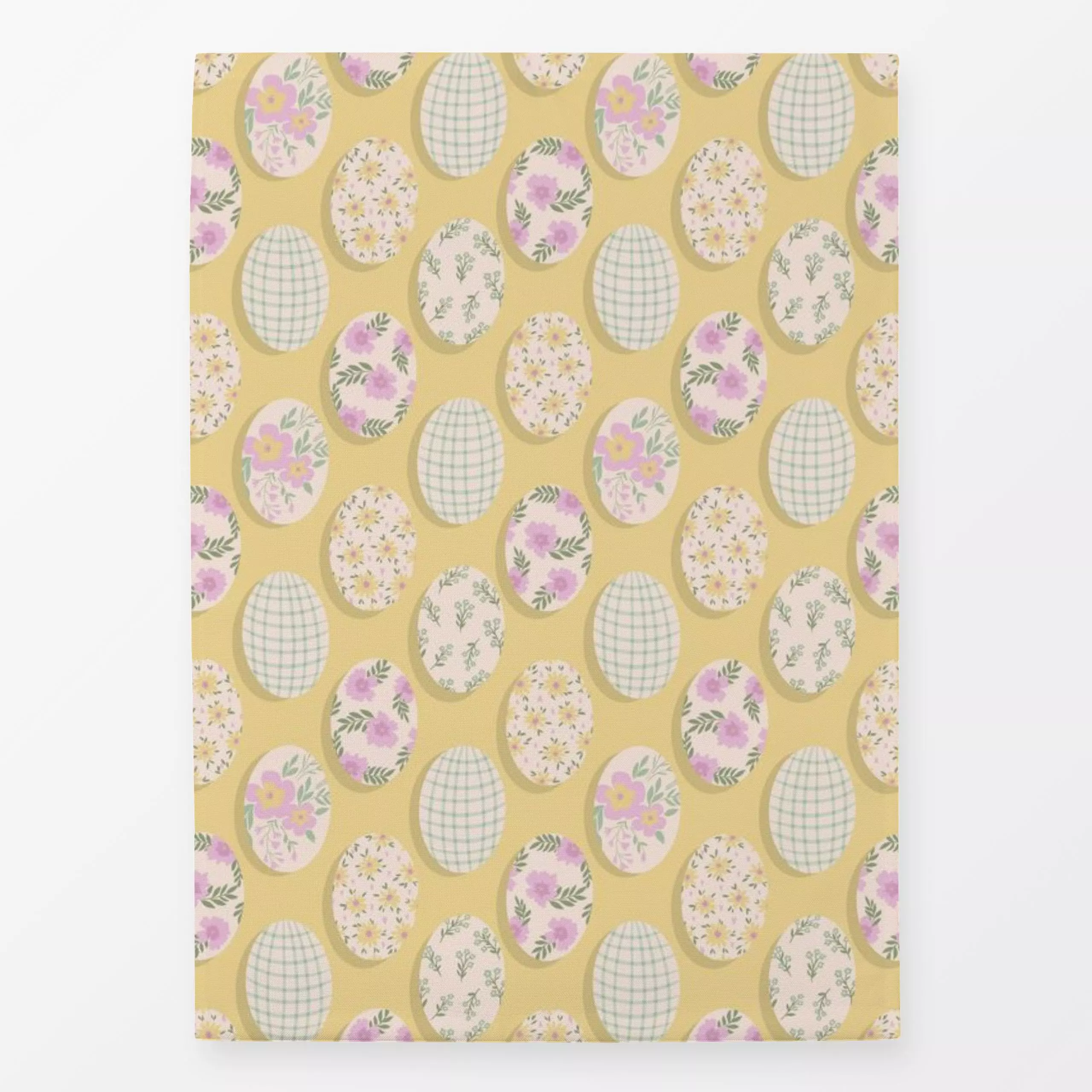 Geschirrtücher Gemalte Ostereier Gelb - Blumen & Florales, Frühling, Anlässe, Ostern - von „DEINKI Studio"; Blumen, Ostern, ...