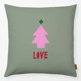 Kissen Tree and Love grün