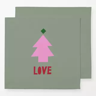 Servietten Tree and Love grün