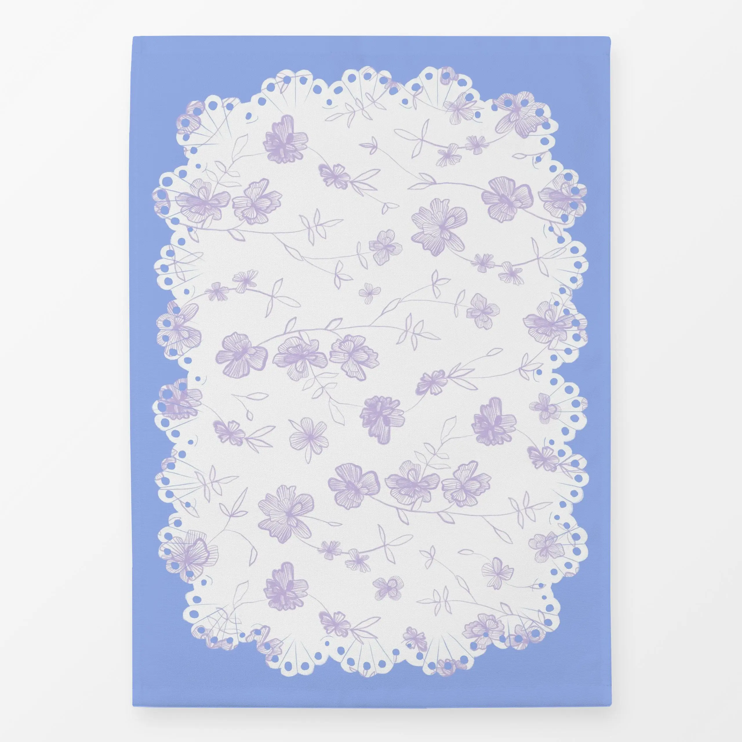 Geschirrtücher Spitzendeckchen Floral Blau - Blumen & Florales, Frühling, Sommer - von „Sophie Augustin Illustration"; Blume...