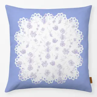 Kissen Spitzendeckchen Floral Blau