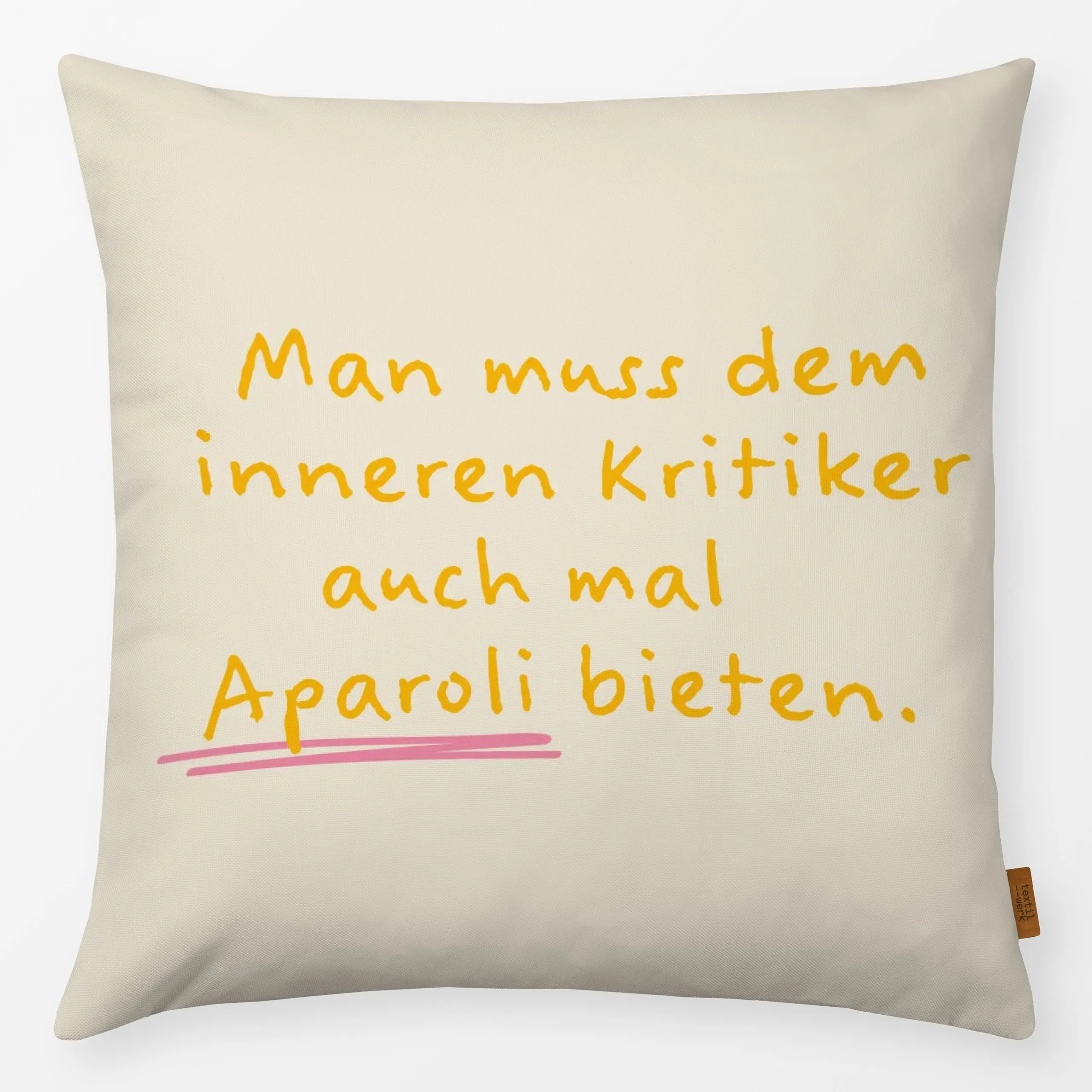 Kissen Aparoli-bieten - Sommer, Sprüche & Schriftzüge - von „Malou Studio"; typografie, spruch, Spruchkissen
