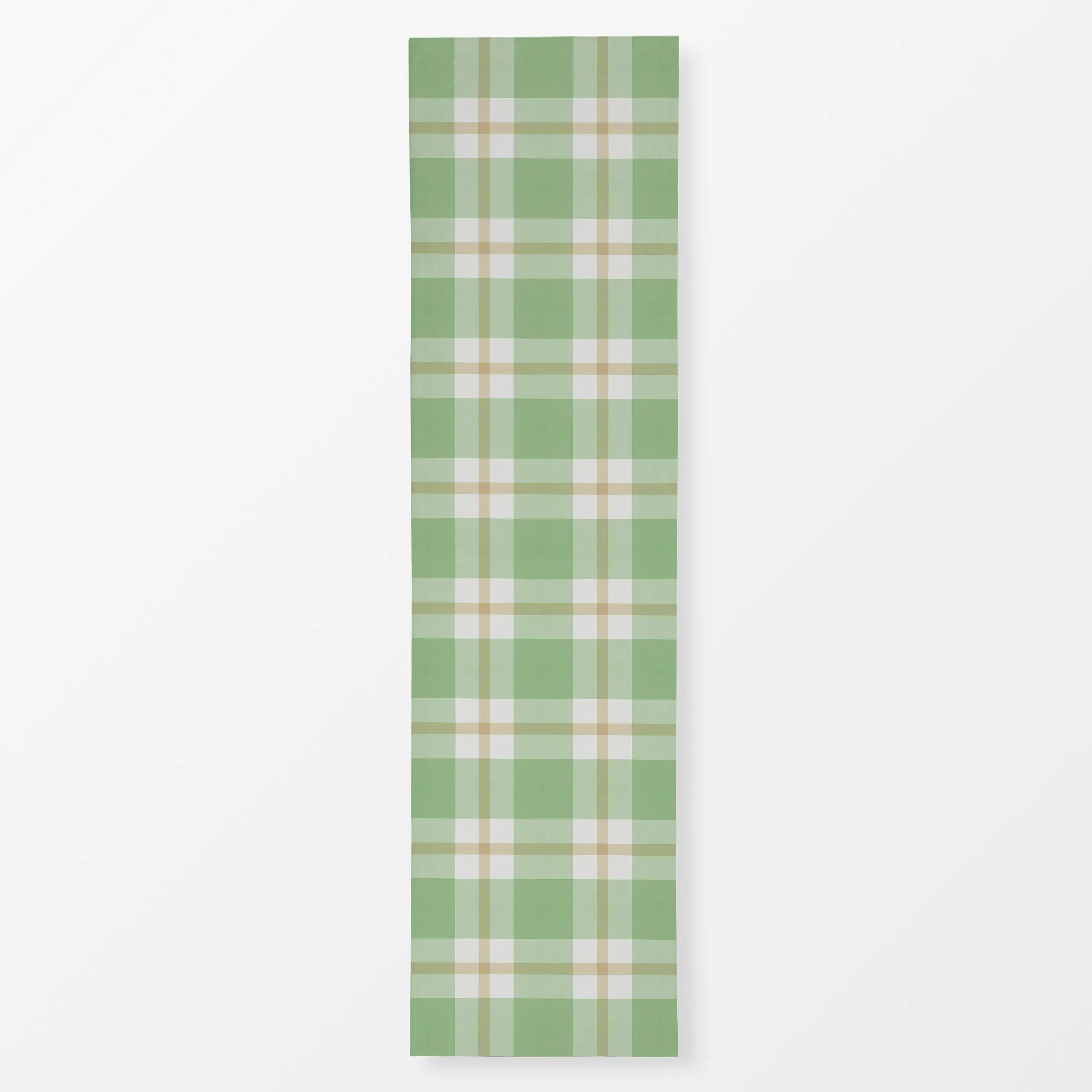 Tischläufer Plaid Green Beige, gemustert, von Andrea Haase