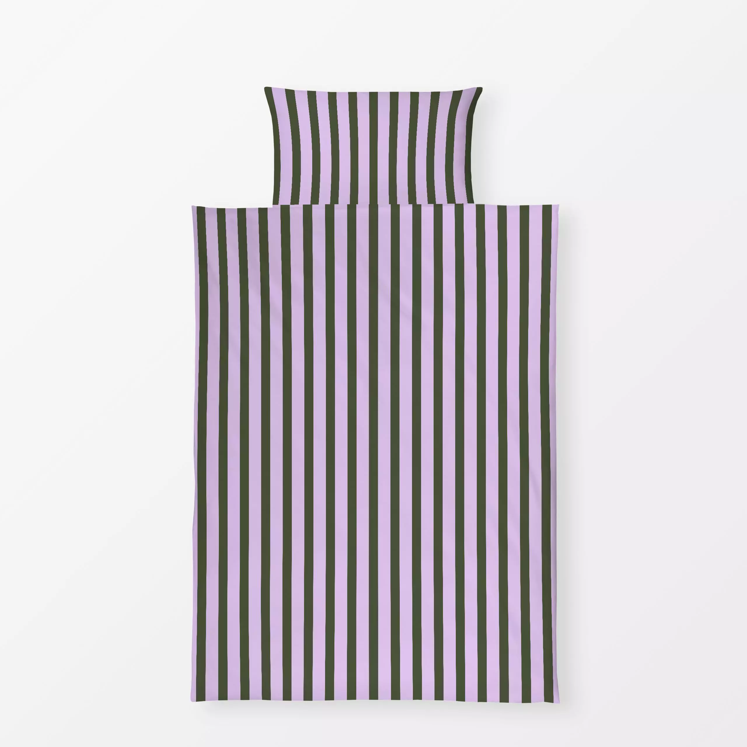 Bettwäsche Bold Stripes lilac green - Herbst, Symbole & Muster - von „Karen Menzenbach"; Muster, Streifen, grafisch, bunt, l...