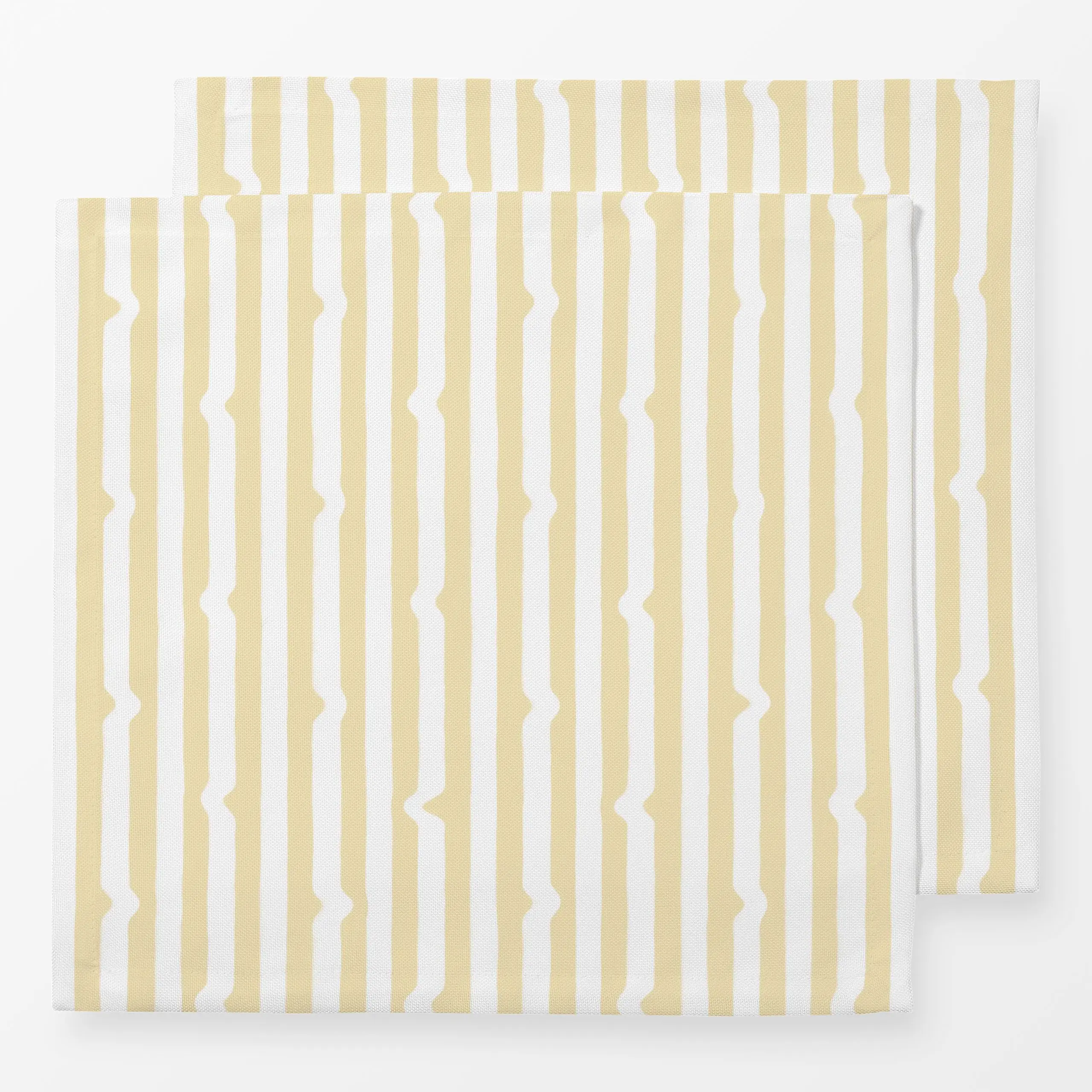 Servietten Streifen mit Wellen Gelb - Sommer, Symbole & Muster - von „Sophie Augustin Illustration"; Muster, Streifen, Somme...