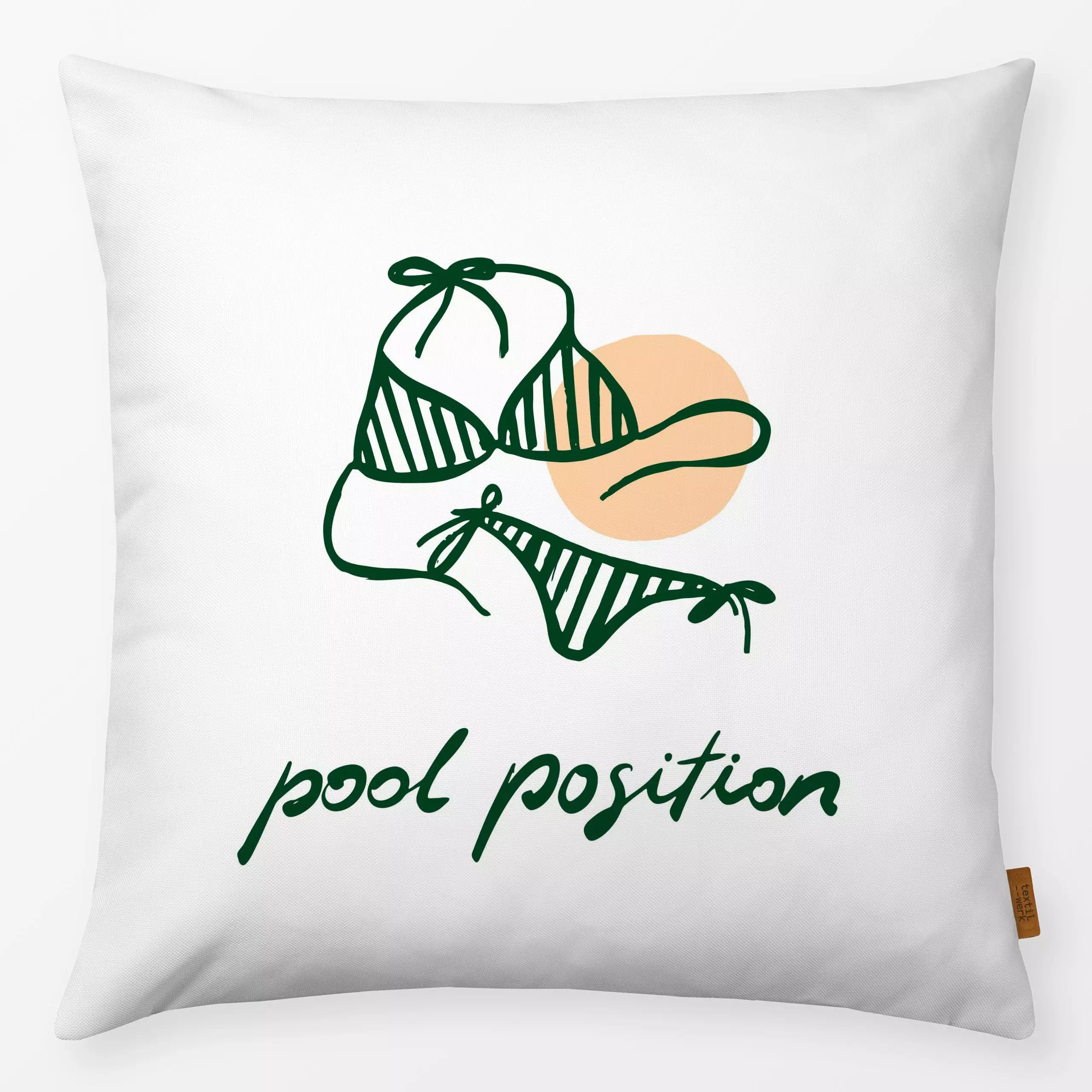 Kissen Pool Position - Sommer, Sprüche & Schriftzüge - von „Barlena"; Strand, Schwimmen, Sommer, Urlaub, pool, Summerfeeling...