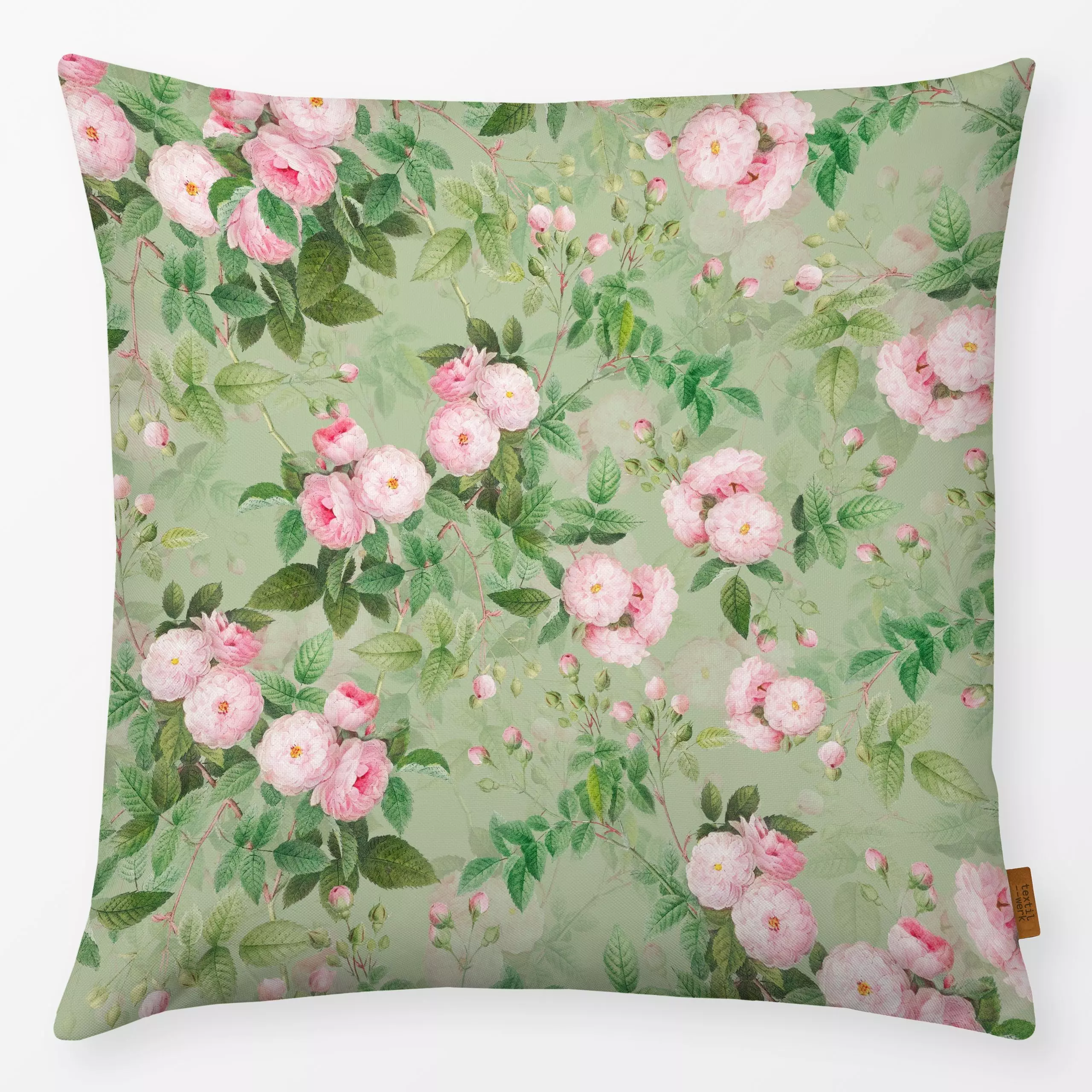 Kissen Rambler Rosen Garten - Blumen & Florales, Pflanzen & Botanik, Retro & Vintage - von „Uta Naumann"; Blumen, Rosen, Gar...