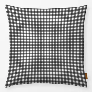 Kissen Mistletoe Gingham Schwarz Weiß