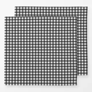 Servietten Mistletoe Gingham Schwarz Weiß
