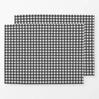 Tischset Mistletoe Gingham Schwarz Weiß