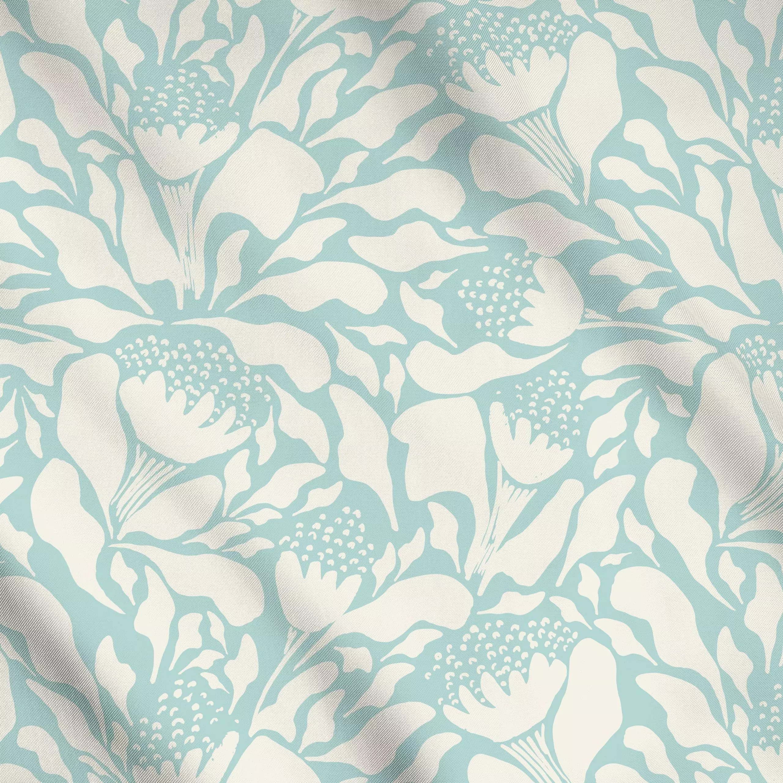 Meterware Flower Scent türkis - Blumen & Florales, Sommer - von „Patries Elisabeth"; boho, Natur, minimal, Blumen, Sommer, v...