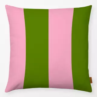 Kissen Streifen Allover grün rosa