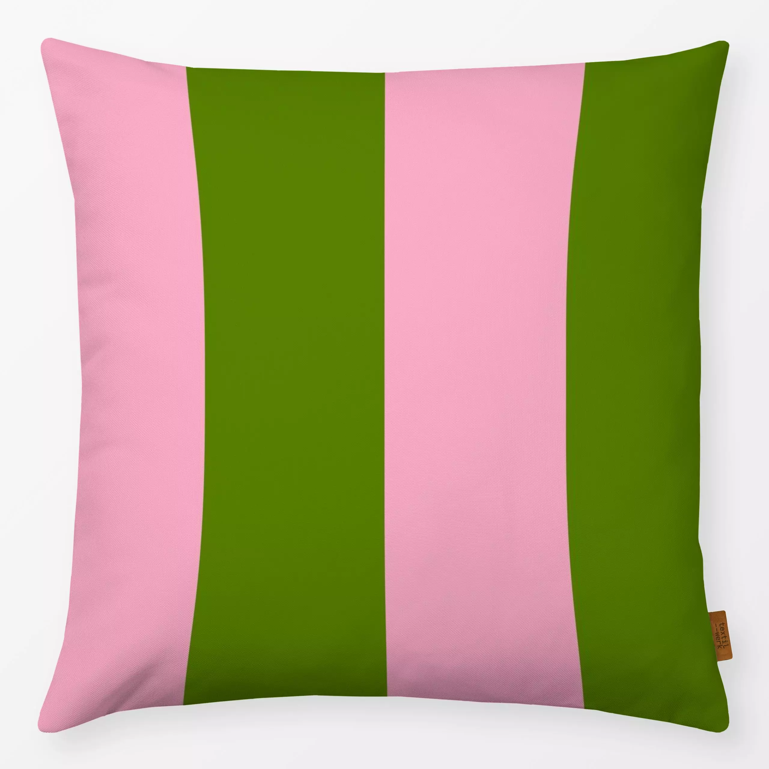 Kissen Streifen Allover grün rosa - Symbole & Muster - von „Kruth Design"; Streifen, bunt, Weihnachtsdeko, schlicht, gestrei...