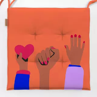 Sitzkissen Women empowerment orange