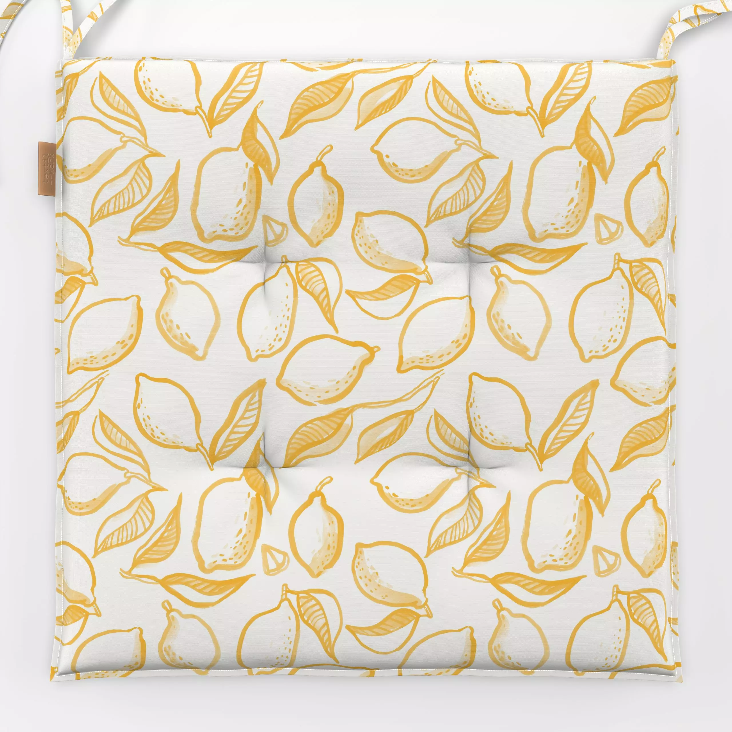 Sitzkissen Zitronen Muster Bella Italia - Sommer, Symbole & Muster, Früchte - von „Janna Schipper"; Muster, Zitrone, Limonad...