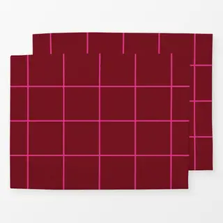 Tischset Love Karo weinrot pink