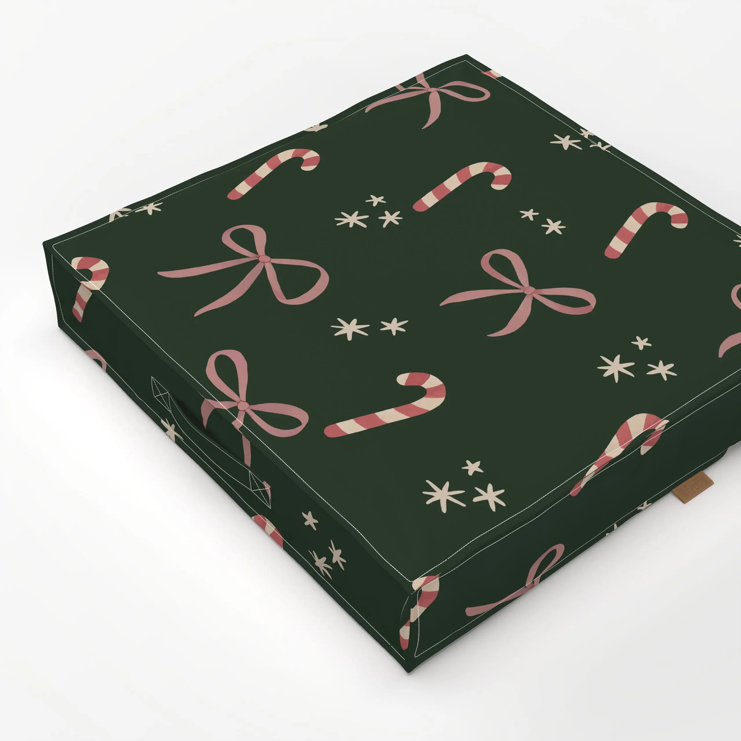 Bodenkissen Schleifen Zuckerstangen Sterne - Weihnachten - von „Studio Kesse"; Weihnachten, Zuckerstange, Zuckerstangen, wei...
