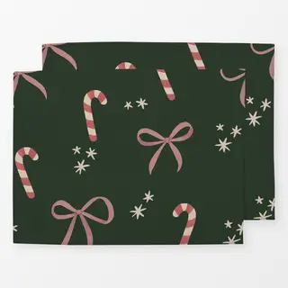 Tischset Schleifen Zuckerstangen Sterne