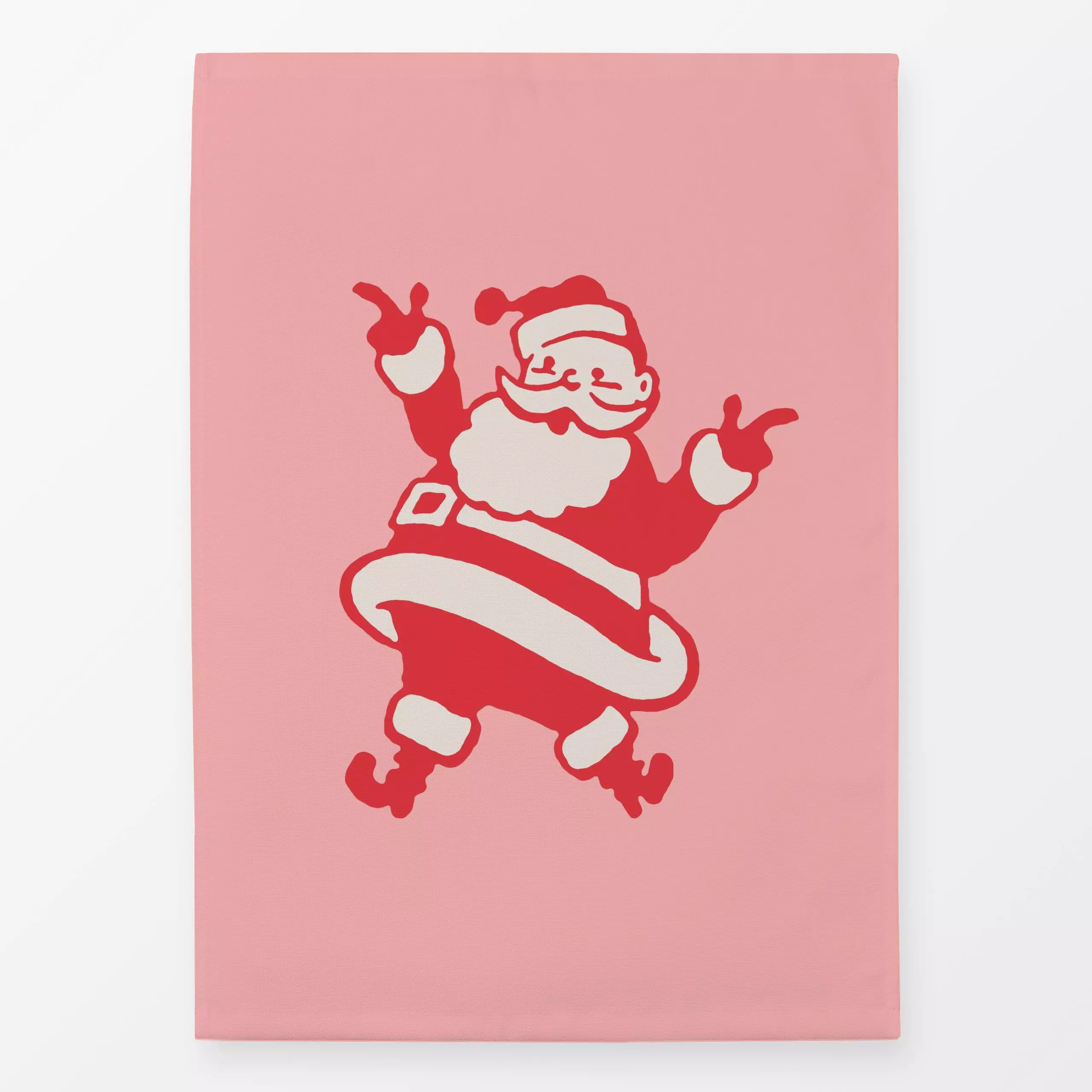 Geschirrtücher Big Santa Claus rosa - Weihnachten, Winter, Anlässe - von „Studio Kesse"; Merry Christmas, Weihnachtsmann, We...