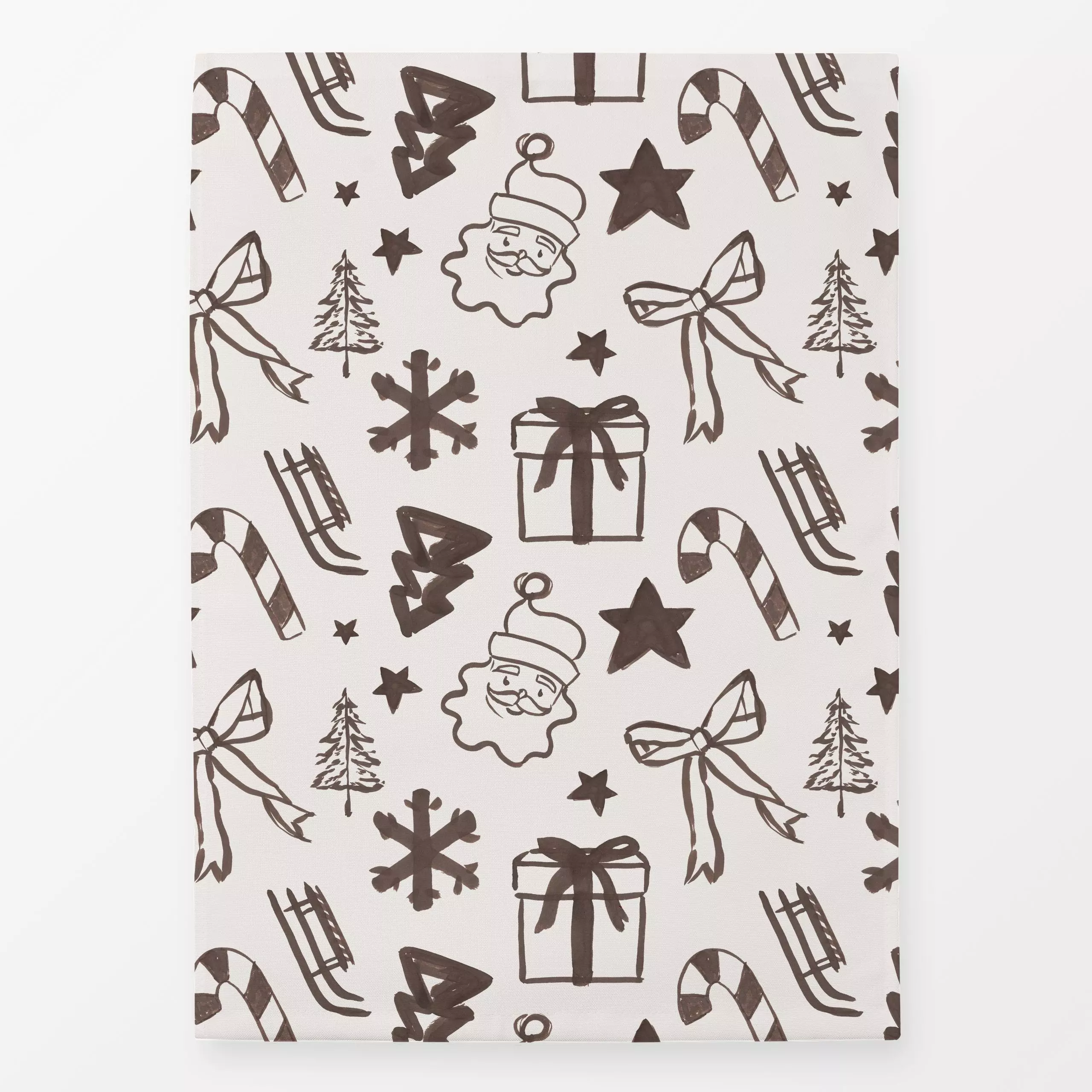 Geschirrtücher Xmas Allover Umbra - Weihnachten, Anlässe - von „Kruth Design"; Muster, Weihnachtsmann, Weihnachtsbaum, Weihn...