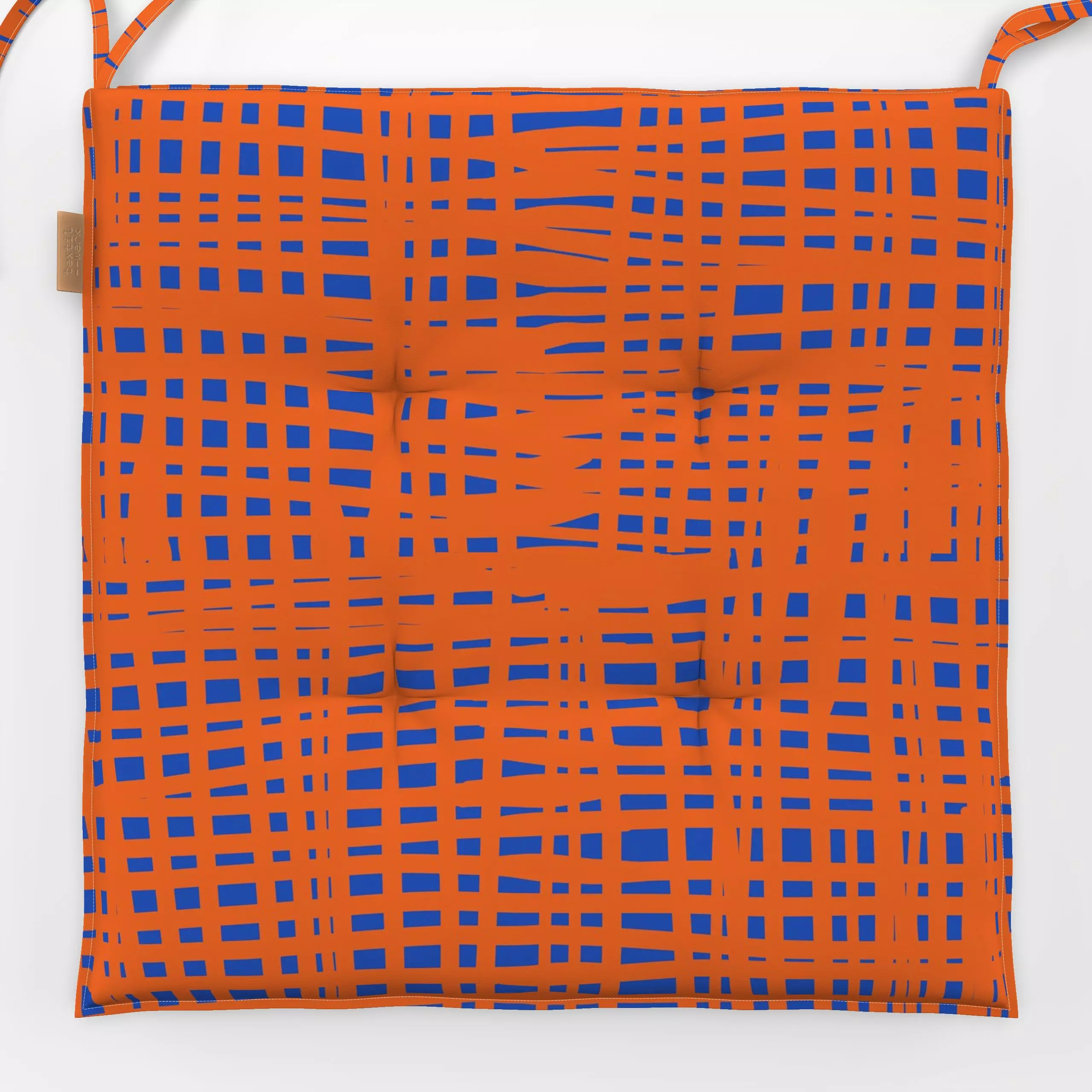 Sitzkissen Organische Streifen NO4 blau - Symbole & Muster - von „Ursula Tücks"; Muster, Streifen, kleingemustert, Orange, b...