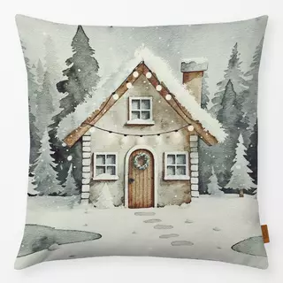 Kissen Cozy XMas Haus im Wald