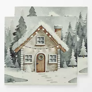Servietten Cozy XMas Haus im Wald