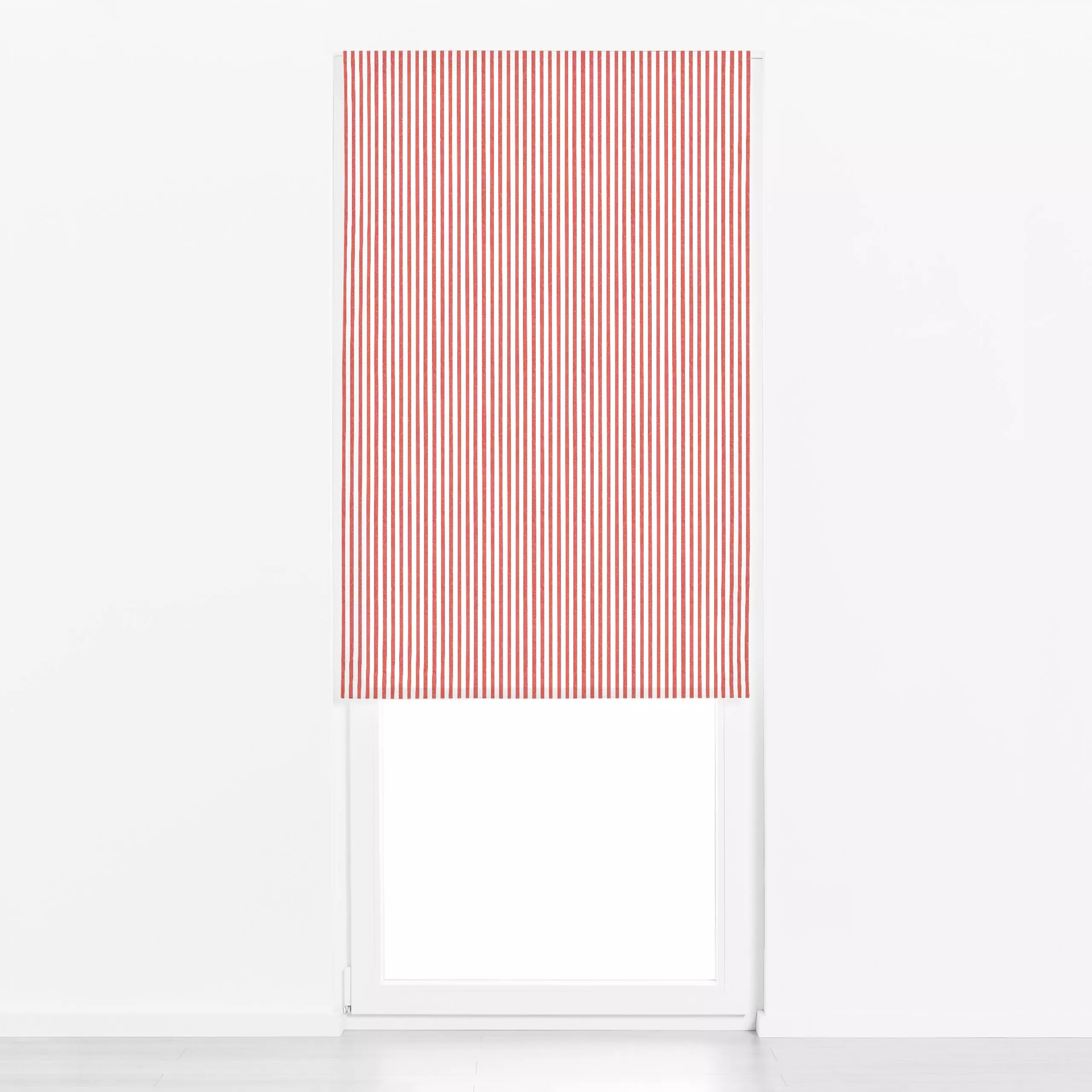Raffrollo Längsstreifen Erdbeer Rot - Sommer, Symbole & Muster - von „Mareen Heinz"; Aquarell, Sommer, Scandi, rot, gestreif...