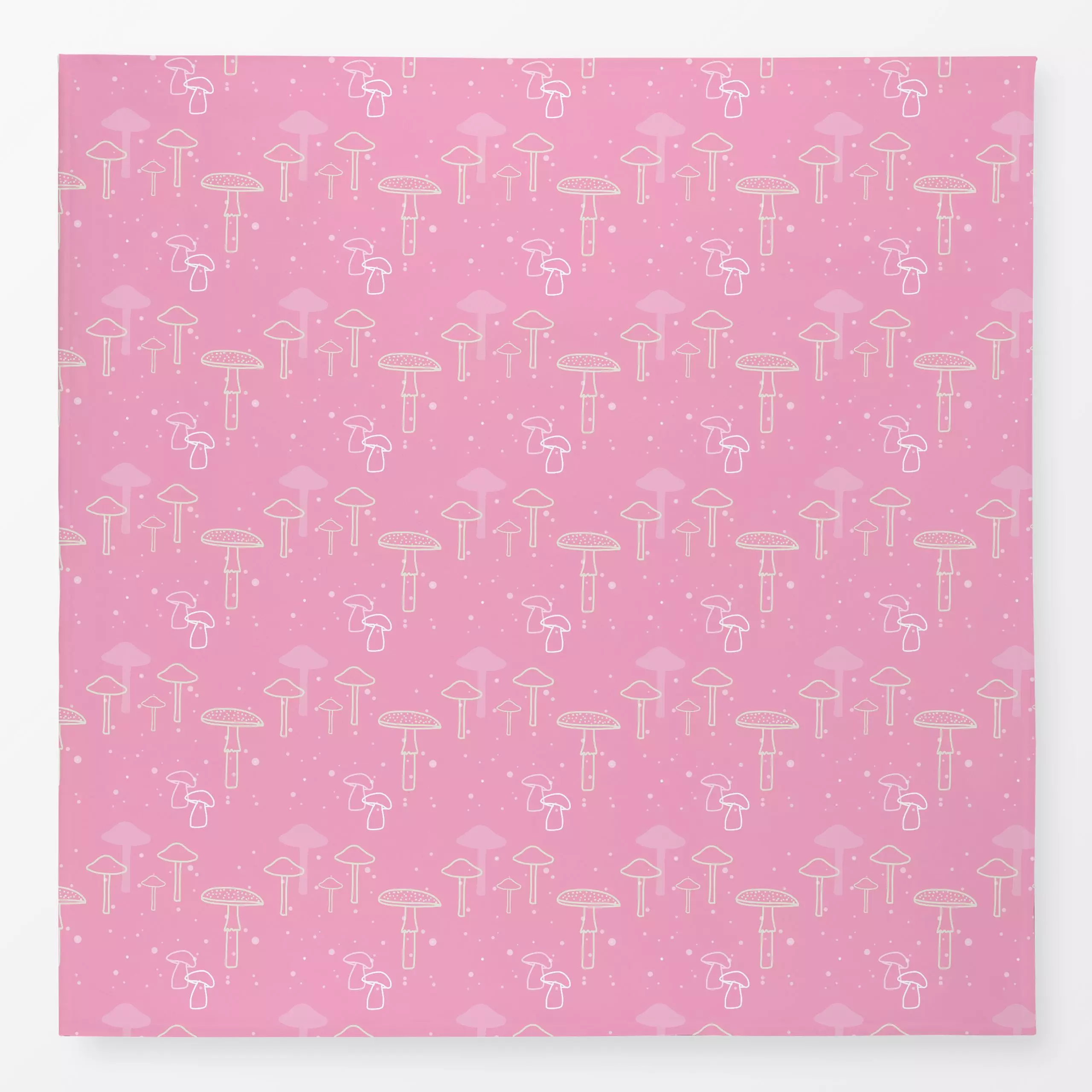 Tischdecke Pilze rosa - Herbst - von „Julia Reyelt"; Muster, minimal, linie, Punkte, rosa, pilze, Fliegenpilz, pilz, gluecks...