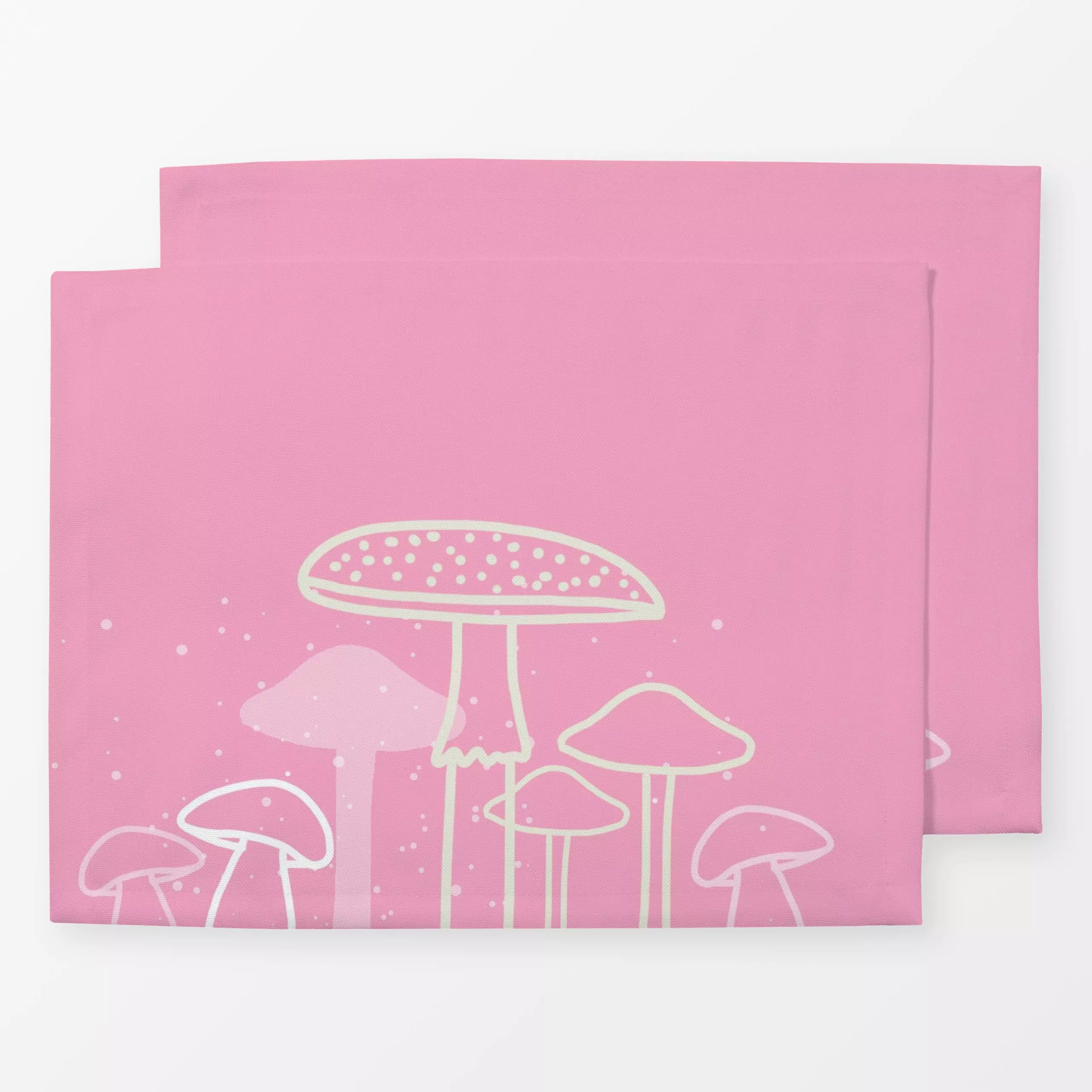 Tischset Pilze rosa - Herbst - von „Julia Reyelt"; Muster, minimal, linie, Punkte, rosa, pilze, Fliegenpilz, pilz, glueckspi...